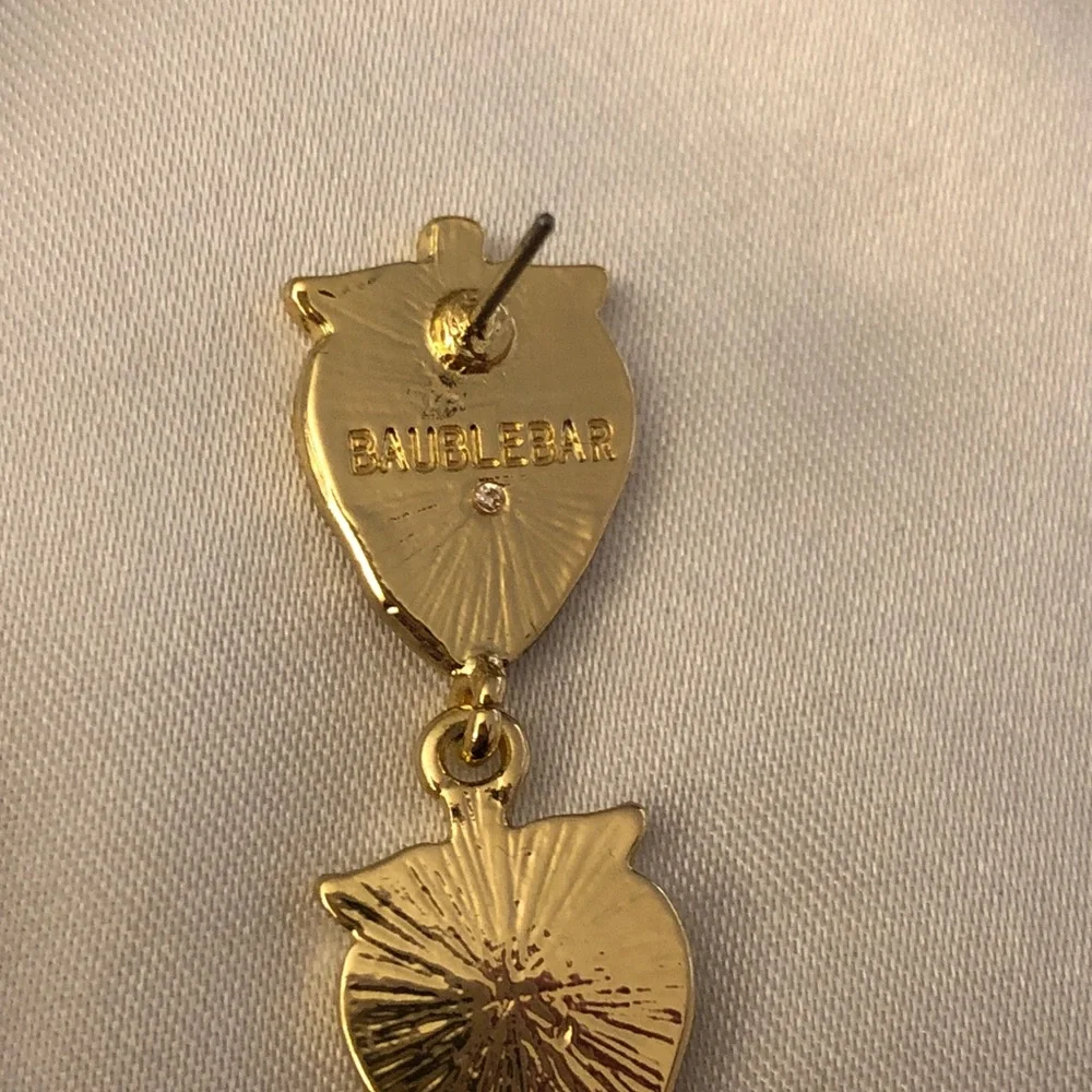 BaubleBar Berry Dip Bliss Triple Drop Strawberry Earrings Crystal Accents NIB - Picture 9 of 12